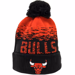New Era Chicago Bulls NBA Basketball Winter Warm Beanie Bobble Hat - Black