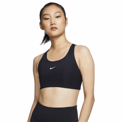 Nike Womens Swoosh Medium-Support Padded Sports Bra Black/White S