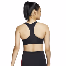 Nike Womens Swoosh Medium-Support Padded Sports Bra Black/White S