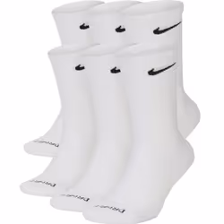 Nike Everyday Plus Cushioned Crew Socks 6 Pairs - White, Small