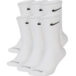 Nike Everyday Plus Cushioned Crew Socks 6 Pairs - White, Small