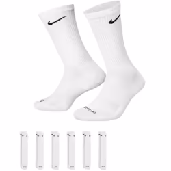 Nike Everyday Plus Cushioned Crew Socks 6 Pairs - White, Small