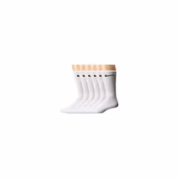 NIKE Unisex Performance Cushion Crew Socks with Band (6 Pairs)  White/