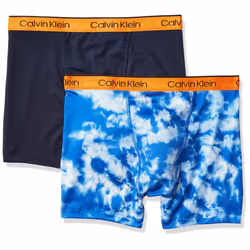 Calvin Klein Boys' Performance Boxer Brief Underwear 2 Pack Black Ir