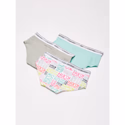 Calvin Klein Girls Little Modern Cotton Hipster Underwear  Multipack  Heather GreyTealSignature White  Large