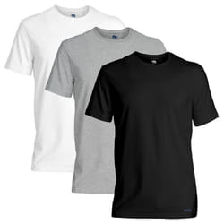 Ted Baker Mens 2021 3-Pack Breathable Cotton Stretch Crew Neck T-Shirt - M, Black/Light Grey/White