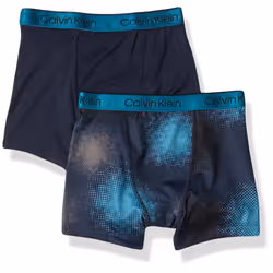 Calvin Klein Boys' Performance Boxer Briefs  Black Iris/Digi Dot  Medi