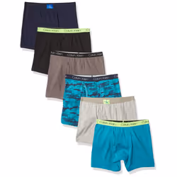 Calvin Klein Boys' Underwear Cotton Boxer Brief  6 Pack  Castlerock Gr