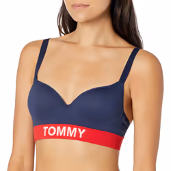 Tommy Hilfiger Women's Seamless Lightly Lined Lounge Bralette  Navy