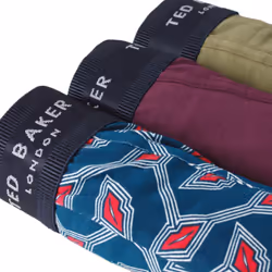 Ted Baker Mens 2021 3-Pack Cotton Contour Pouch Breathable Fashion Boxer Briefs - S, Capulet Olive/Purple/Gibraltar
