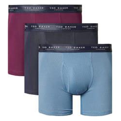Ted Baker Mens 2021 3-Pack Cotton Contour Pouch Breathable Fashion Boxer Briefs - S, Potent Purple/Navy/Aegean Blue