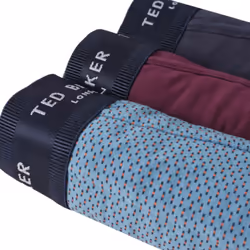 Ted Baker Mens 2021 3-Pack Cotton Contour Pouch Breathable Fashion Boxer Briefs - S, Potent Purple/Navy/Aegean Blue