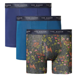 Ted Baker Mens 2021 3-Pack Cotton Contour Pouch Breathable Fashion Boxer Briefs - S, Medieval Blue/Gibraltar Sea/Navy
