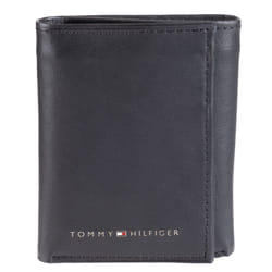 Tommy Hilfiger mens Rfid Leather - Slim Trifold Wallet  Deep Black  One Size US