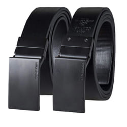 Calvin Klein Men's Reversible Dress Belt with Plaque Buckle  Black/Black  Small (30-32)