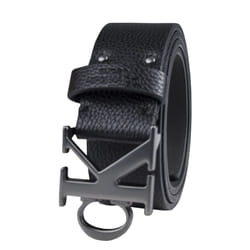 Calvin Klein Men's Casual Ck Monogram Cut Out Buckle Belt  Logo Black  Small (30-32)