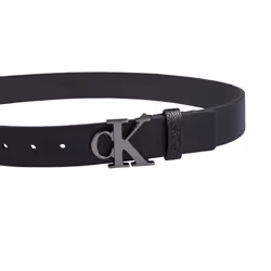 Calvin Klein Men's Casual Ck Monogram Cut Out Buckle Belt  Logo Black  Medium (34-36)