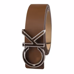 Calvin Klein Men's Logo Buckle Belt  Tan Plaque  Medium (34-36)