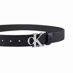 Calvin Klein Men's Logo Buckle Belt  Black/Silver  Large (38-40)
