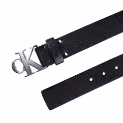 Calvin Klein Men's Logo Buckle Belt  Black/Silver  Large (38-40)