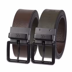 Calvin Klein Men's Reversible Belt Brown/Olive Jean Small (30-32)