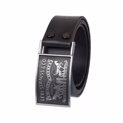 Levi's Men's Everyday Jean Belt with Removable Plaque Buckle Black Snap Small (30-32)
