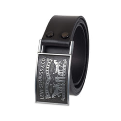 Levi's Men's Everyday Jean Belt with Removable Plaque Buckle  Black Snap  Small (30-32)