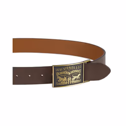 Levi's Men's Everyday Jean Belt with Removable Plaque Buckle  Brown Snap  Large (38-40)