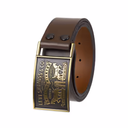 Levi's Men's Everyday Jean Belt with Removable Plaque Buckle Brown Snap X-Large (42-44)