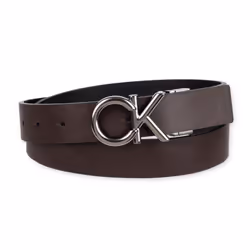 Calvin Klein Men's CK Buckle Rev Belt  Black/Brown Plaque  Large (38-40)