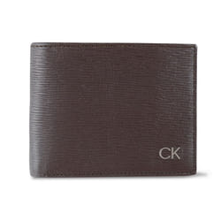 Calvin Klein Men's RFID Leather Minimalist Bifold Wallet  Brown River Print  One Size