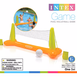 Intex Inflatable Floating Swimming Pool Toy Active Water Volleyball Sports Game with Net and Ball for Children and Adults  Multicolor 6 Pack