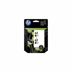 62 | 2 Ink Cartridges | Black | Works ENVY 5500 Series, 5600 Series, 7600 Series, OfficeJet 200, 250, 258, 5700 Series, 8040  ...