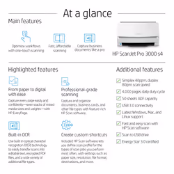 HP Scanjet Pro 3000 s4 Sheet-fed scanner 600 x 600 DPI A4 Black, White - Additional view 6