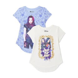 Disney Big Descendants Movie Mal & Evie Girls 2-Pack T-Shirt Bundle Se