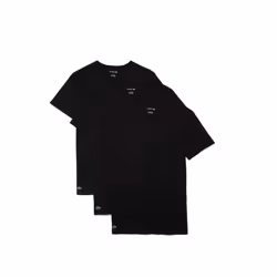 Lacoste mens Essentials 3 Pack 100% Cotton Slim Fit Crew Neck T-shirts Base Layer Top Black X-Small US
