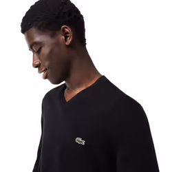 Lacoste Men's Long Sleeve Regular Fit V-Neck Organic Cotton Sweater  B