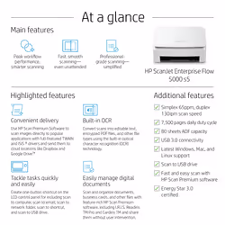 HP ScanJet Enterprise Flow 5000 s5 Sheet-fed scanner 600 x 600 DPI A4 White - Additional view 6
