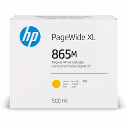 HP 865M 500-ml Yellow PageWide XL Ink Cartridge, Standard Yield, Yellow, Dye-based ink, 0 ml, 500 ml, 1 pc(s)