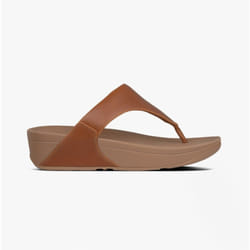 FitFlop LULU Womens Leather Toe Post Sandals Light Tan - UK 4