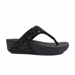 Lulu Glitter | Black | Womens Toe Post Sandals