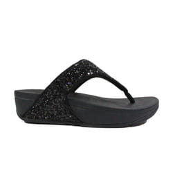 Lulu Glitter | Black | Womens Toe Post Sandals
