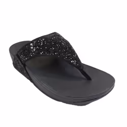 Lulu Glitter | Black | Womens Toe Post Sandals - Additional view 4
