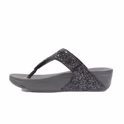 Lulu Glitter | Black | Womens Toe Post Sandals - Additional view 5