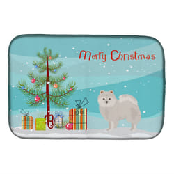 ""Caroline's Treasures CK3463DDM Japanese Spitz Christmas Tree dish-drying-mats  14 x 21  Multicolor""