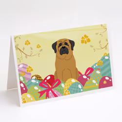 Easter Eggs Mastiff Greeting Cards and Envelopes Pack of 8