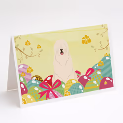 Easter Eggs South Russian Sheepdog Greeting Cards and Envelopes Pack of 8