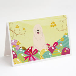 Easter Eggs South Russian Sheepdog Greeting Cards and Envelopes Pack of 8