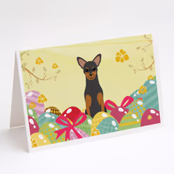 Easter Eggs Manchester Terrier Greeting Cards and Envelopes Pack of 8