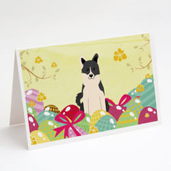 Easter Eggs Russo-European Laika Spitz Greeting Cards and Envelopes Pack of 8